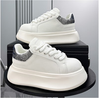 Chaussures pour hommes 2026 Nouveau style Chaussures de skate d'été respirantes à plateforme rehaussante Chaussures blanches à semelle épaisse