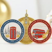 Médaille personnalisée de Londres Big Ben cabine téléphonique Bus médaille 3D en métal