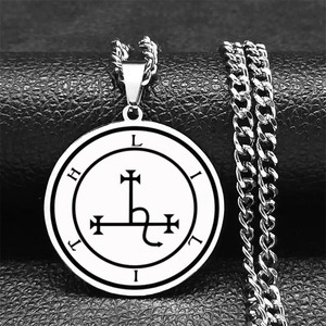 Pendentif Collier en Acier Inoxydable - Sceau de Lilith, Charme de la Déesse Nocturne, Sceau de Salomon, Amulette Sacrée de la Kabbale, Talisman Goetia - Product Image 2