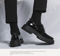 Chaussures habillées Oxford en cuir pour hommes, style coréen, à lacets, élégantes, pour affaires, à semelle épaisse