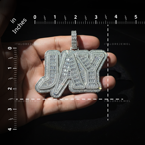Pendentif élégant plaqué or blanc style Hip Hop JAY avec finition argentée et design scintillant pour les trendsetters unisexes - Product Image 4