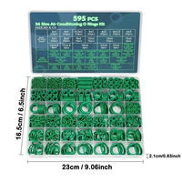 Nouveau kit de joints toriques pour climatisation automobile 595 pièces, boîte d'assortiment universelle de 42 compartiments pour réparation de joints de compresseur en caoutchouc, compatible avec tous les modèles