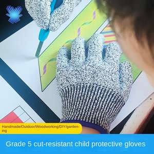 قفازات أمان مقاومة للقطع للأطفال والكبار من المستوى 5 ، قفازات حماية للعمل مضادة للقطع للحماية من العمل لحماية اليد - Product Image 5