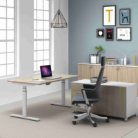 Hauteur réglable debout bureau ordinateur bureau Table de bureau cadre poudre revêtement mobilier de bureau moderne 3 ensembles 600-1250mm