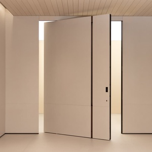 Porte de sécurité en aluminium de luxe avec verre trempé et serrure à empreintes digitales pour villa - Product Image 1