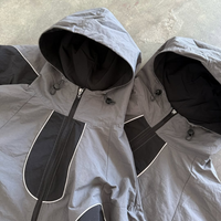 Survêtements en nylon personnalisés OEM, veste zippée, pantalon de survêtement, ensembles de jogging, survêtement en nylon patchwork pour hommes