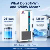 Kabinet Baterai 100kwh 261kwh Tersusun 120kW 125kW Tegangan Tinggi 832v Sistem Tenaga Darurat Tenaga Surya Pendingin Cair
