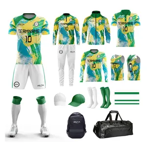 High Quality Football Kits Full Set Soccer Kit Youth Custom Soccer Jersey 2024 Quick Dry Football Shirt Men Soccer Wear