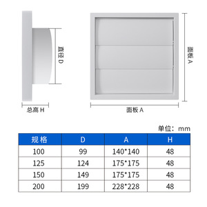Louvered Air Vent Cover ABS Plastic Single Layer Screw Fixing Gravity Movable Louvers For Ventilation Duct Exhaust Outlet - Product Image 3