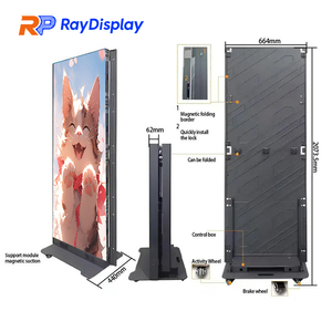 หน้าจอโปสเตอร์ LED แบบพับได้ UHD P2 สำหรับใช้งานภายในอาคาร จอแสดงผลโฆษณาเคลื่อนที่ ความสว่างสูง ผนังวิดีโอสำหรับงานอีเว้นท์ในห้างสรรพสินค้า - Product Image 5