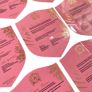 Espejo de acrílico metálico moderno personalizado para bodas con estilo, accesorios de escenario de ducha de novia romántica, resistente al agua con logotipo personalizado - Product Image 2