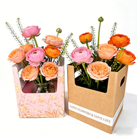Vente en gros de boîtes à fleurs portables, nouveautés, design unique, pliables, carrées, pour fleuristes.