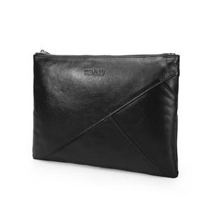 Maroquinerie Logo Personnalisé En Cuir Véritable <span class=keywords><strong>Noir</strong></span> Sac de Poignet <span class=keywords><strong>Homme</strong></span> Enveloppe <span class=keywords><strong>Pochette</strong></span> - Product Image 2
