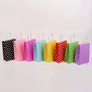 Sacchetti <span class=keywords><strong>di</strong></span> carta Dot Kraft <span class=keywords><strong>per</strong></span> feste <span class=keywords><strong>di</strong></span> <span class=keywords><strong>compleanno</strong></span> borsa regalo <span class=keywords><strong>per</strong></span> biscotti e caramelle cibo pane visto merenda carta da forno - Product Image 2