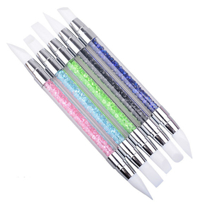 Juego de 5 Plumas de Silicona de Doble Punta de Alta Calidad para Esculpir Uñas, con Mango de Diamantes de Imitación Brillantes, Pluma de Silicona Suave para Tallar Uñas - Product Image 5