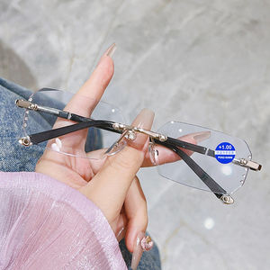 2025年高级メンズ女性用リムレスダイヤモンドカッティングフォトクロミックリーディングメガネカラー変化する老眼眼鏡 - Product Image 3