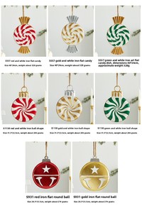 SYLVAN Nouveauté de Noël : Pendentif créatif en fer forgé à motif en spirale en forme de bonbon, décorations suspendues pour sapin de Noël, fêtes - Product Image 6