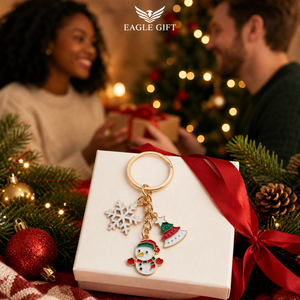 Customizable Logo Small Ribbon Material Christmas Santa Pendant Keychain-Festive Souvenir Gift - Product Image 1