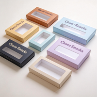 Boîte à biscuits bleue personnalisée avec fenêtre, impression numérique, livraison express en 72h, boîte de boulangerie recyclable
