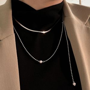 Chaîne de pull en argent sterling S925 avec perles à facettes pour colliers superposés et bracelets, bijoux cadeau - Product Image 1