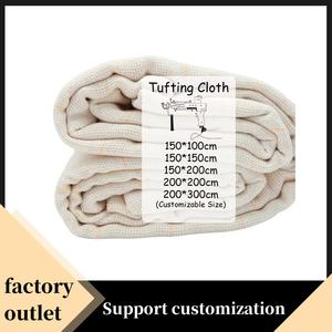 Tapis en tissu de polyester de coton 1m * 1m tissu de touffetage de maison anti-dérapant avec ligne de marquage tapis de moines à double brin en gris - Product Image 2