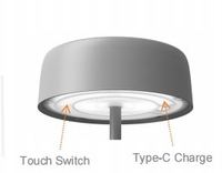Lampe de table LED solaire moderne rechargeable sans fil pour patio, jardin, balcon, camping
