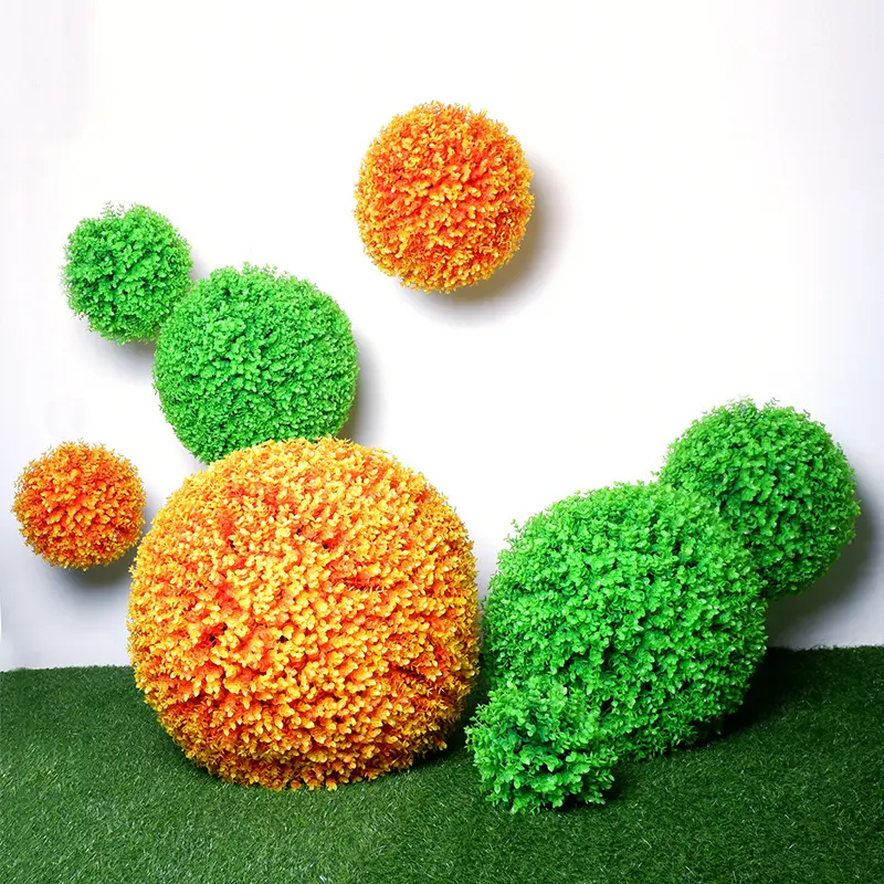 Artificial Plant Topiary Ball Faux Boxwood Grass Balls for Backyard/Balcony/Garden