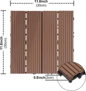 Dalles de terrasse en WPC emboîtables SHENGCHENG à prix usine, 30x30cm, avec clips de fixation pour quincaillerie en bois extérieur, pour jardins et parcs - Product Image 6