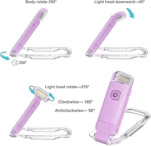 Wholesale LED USB Rechargeable Book Light Ultralight 200mAh Built in Battery Silicone Adjustable Clip on - Product Image 4