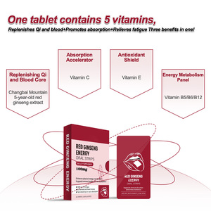 Vendita Calda Film Orale Anti-Età al Ginseng Rosso a Dissoluzione Istantanea Estratto di Ginseng Rosso Quercetina 95%+ Biodisponibilità Migliora l'Opacità - Product Image 2