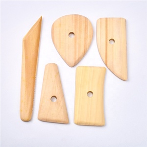 Outils en bois pour la céramique DIY, 5 pièces, outils de modelage en bois, côtes pour potiers, pour la sculpture en céramique, l'argile polymère, la sculpture et le modelage - Product Image 4