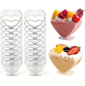 Gobelet à dessert transparent en PS à paroi simple de 70 ml, jetable, écologique, en forme de cœur, pour les fêtes en plein air - Product Image 5