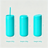 Coffret Cadeau Tasse à Café Isotherme en Acier Inoxydable 304 de 16 oz avec Trois Couvercles et Paille, Tasse à Thé Portable Mate, Boîte Cadeau Incluse