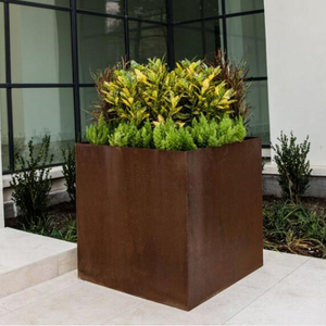 Pot de fleurs carré en acier corten de style ferme pour usage au sol intérieur/extérieur – Vente en gros pour distributeurs - Product Image 6