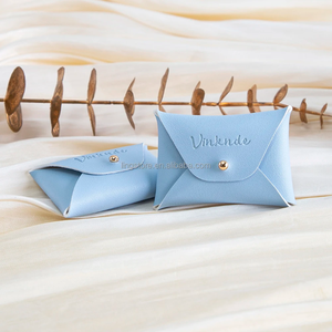 Pochette de rangement 7x5cm en cuir PU souple, gaufrée, avec rivets, pour mini cadeaux de mariage, bijoux, colliers et broches, DIY - Product Image 3