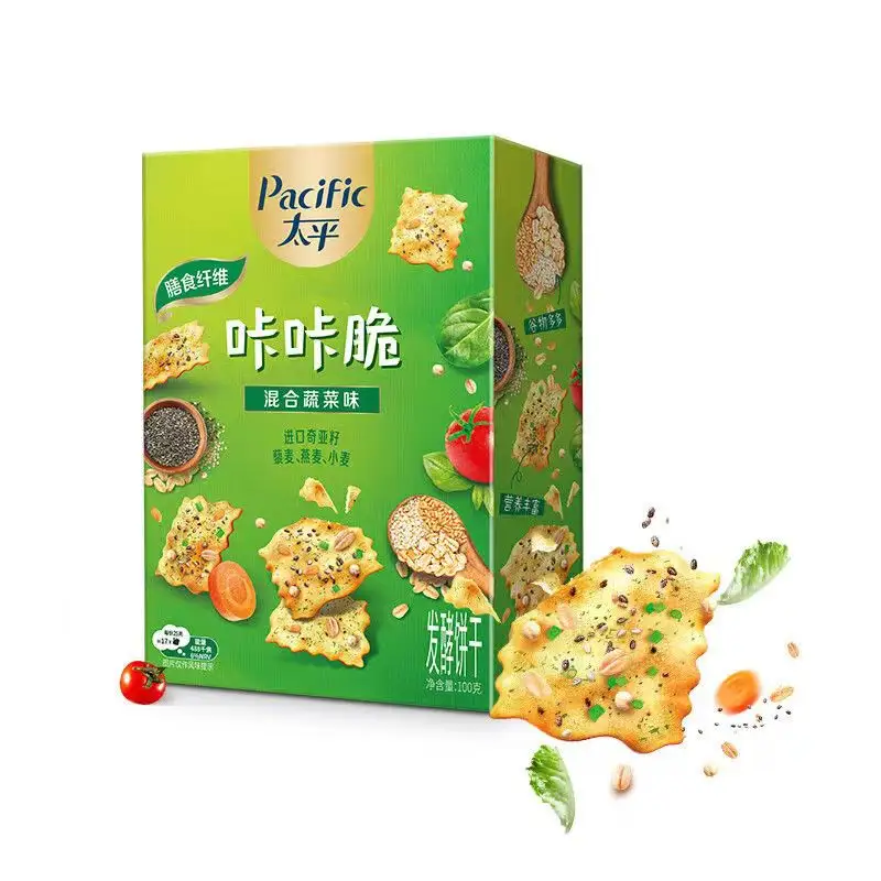 Großhandels marke Pazifik Gemüse salzig Keepfit Kekse 100g exotische asiatische Snacks Soda Cracker