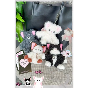 Cute <b>Cat</b>-shaped <b>Plush</b> Keychain Toy Doll Bag Accessory, Suitable As a Gift for Boys and Girls on Festivals - Product Image 1