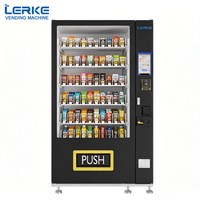 Máquina Expendedora de Bebidas con Pantalla Táctil LERKE, Máquina Expendedora de Snacks y Bebidas de Autoservicio con Pago con Tarjeta de Crédito en Venta
