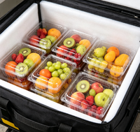 Boîte d'emballage rectangulaire transparente en PET de qualité alimentaire pour fruits, légumes et sushis à emporter, vente en gros, nouveauté 2025
