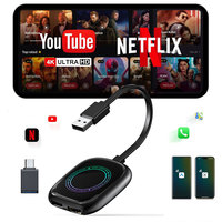 Adaptador Inalámbrico Carplay Portátil Pequeño, Caja Negra, Módulo Multimedia Inteligente para Auto, Dongle con Acceso a Netflix y YouTube, Electrónica para Autos