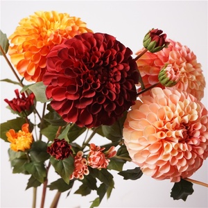 Flores Artificiales de Crisantemo de Seda Rosa de Alta Calidad con 4 Cabezas, para Decoraciones Navideñas, del Hogar y Bodas - Product Image 1
