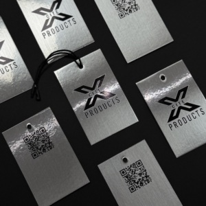 Thẻ kim loại tùy chỉnh in giấy hangtag treo thẻ quần áo may mặc thẻ giấy hangtag - Product Image 3