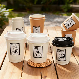 Custom LOGO Disposable Wholesale Paper <strong>Cups</strong> <strong>Hot</strong> Drinks Coffee Tea Juice Double Wall Paper Coffee <strong>Cup</strong> with Lids - Product Image 6