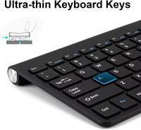 Mini teclado y ratón retroiluminado RGB inalámbrico portátil de 2,4G, diseño delgado para uso en la Oficina y el hogar