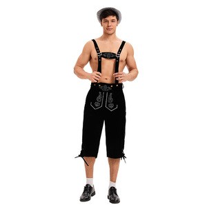 Nuevo Disfraz de Halloween para Hombre de <span class=keywords><strong>Lederhosen</strong></span> de Oktoberfest Pantalón con Tirantes Bávaro de Múnich para Actuación Escénica Overol de Carnaval - Product Image 2