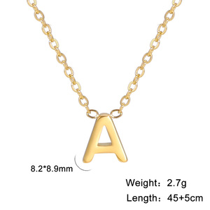 ERESI Promotion Gift Custom 18k Gold Plated Stainless Steel Letter Name <strong>Necklace</strong> Jewelry Dainty Mini <strong>Sideways</strong> <strong>Initial</strong> <strong>Necklace</strong> - Product Image 5