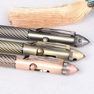 Multifunctional Anti-Slip Men's Brass Ballpoint Rollerball <b>Pen</b> Tungsten Steel Tip Car Spare Broken Window 0.7mm Blue Ink - Product Image 2