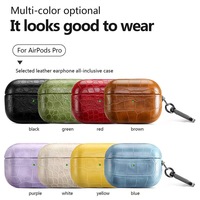 Étui de luxe en cuir PU pour AirPods 5, housse de protection intégrale avec porte-clés, étui de protection pour écouteurs pour AirPods 4/3/2/1 Pro 3/2/1