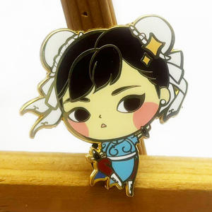 Pin de Solapa Esmaltado con Diseño de Chica Anime Japonesa Adorable, Chapado en Oro, Metal Esmaltado Duro con Serigrafía - ¡Gran Venta! - Product Image 6