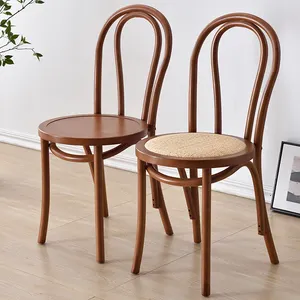 Cadeiras Thonet para bancada de café, cozinha nórdica, varanda, hotel, café, restaurante, bar, bistrô, casamento, madeira branca, rattan, café, jantar, réplica